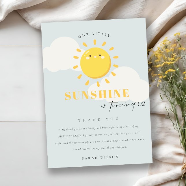 Niedlich unser kleines Sonnenschein Blau jedes Alt Dankeskarte (Von Creator hochgeladen)
