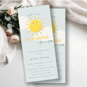 Niedlich unser kleines Sonnenschein Blau jedes Alt Einladung