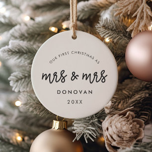 Niedlich Unsere ersten Weihnachten als Frau und Fr Keramik Ornament