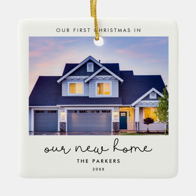 Niedlich Unsere ersten Weihnachten auf unserer neu Keramikornament (Vorderseite)