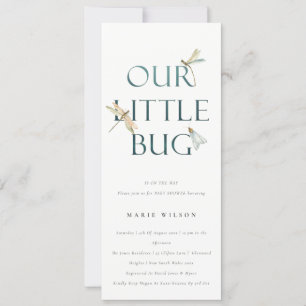 Niedlich unsere kleine Bug Blue Dragonfly Babydusc Einladung