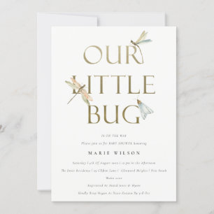 Niedlich unsere kleine Bug Gold Dragonfly Babydusc Einladung