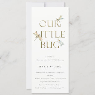 Niedlich unsere kleine Bug Gold Dragonfly Babydusc Einladung