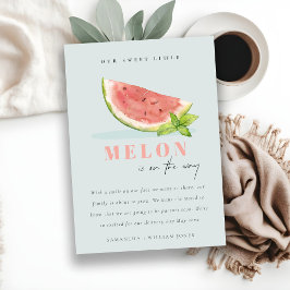 Niedlich unsere kleine Melon Mint Blue Boy Ankündi Einladung