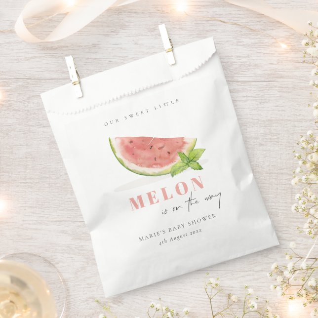 Niedlich unsere kleine Melon Red Watercolor Babydu Geschenktütchen (Ausgeschnitten)