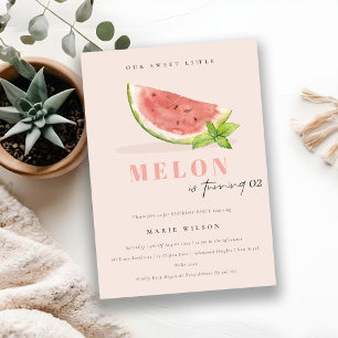 Niedlich unsere kleine Melone Blush jeden Geburtst Einladung