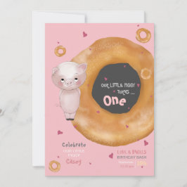 Niedlich "UNSERE KLEINE PIGGY" | "Liebe & Bagels" Einladung