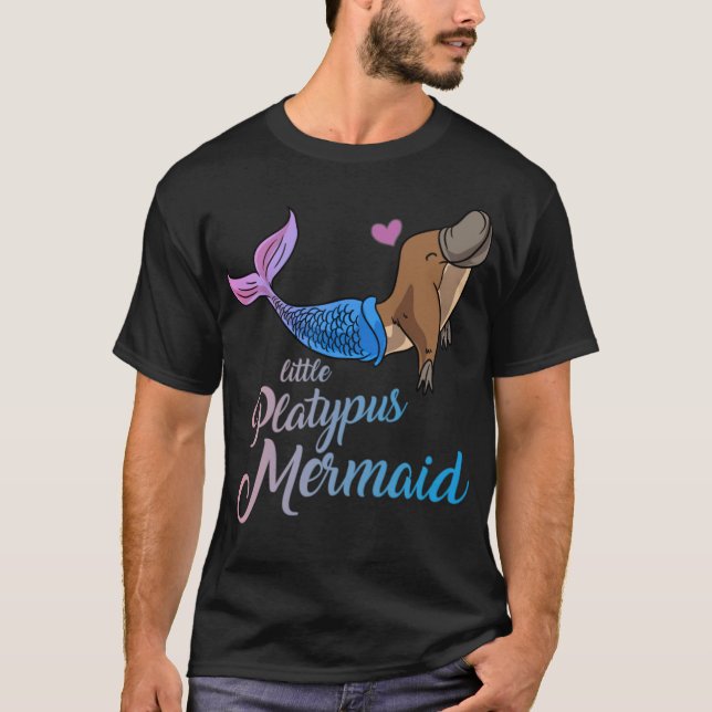 Niedlich unter dem Meer Kleiner Platypus Meerjungf T-Shirt (Vorderseite)
