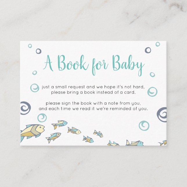Niedlich unter dem Sea Baby Shower Book für Baby Begleitkarte (Vorderseite)
