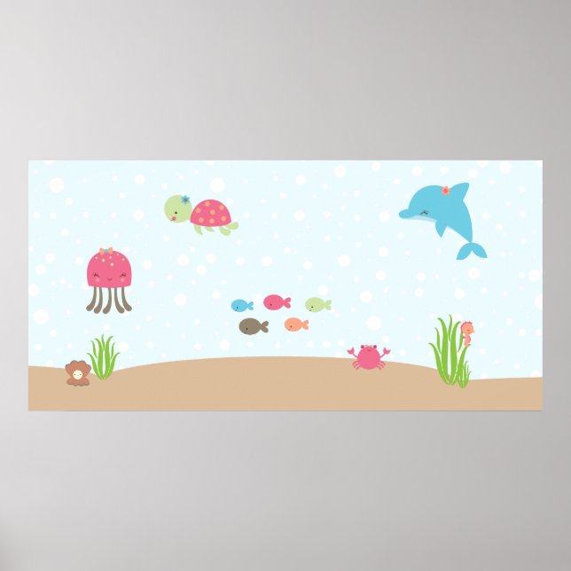 Niedlich unter dem Sea Children's Wall Art Poster (Vorne)