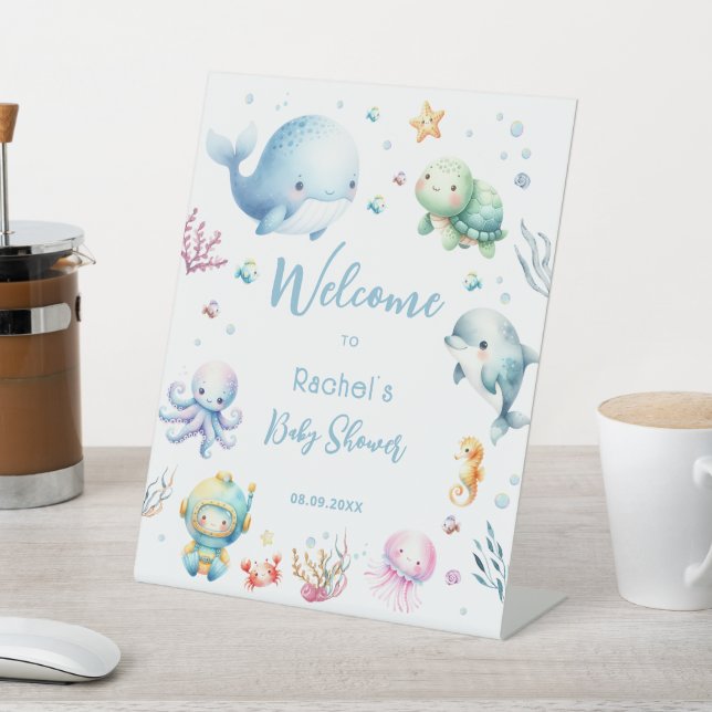 Niedlich unter der Blue-Baby-Dusche Sockelschild (In SItu)