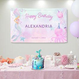 Niedlich unter der Meeresmeerküste Happy Birthday Banner