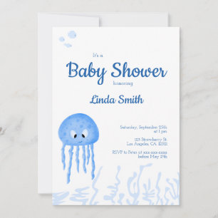 Niedlich unter der Meeresqualle Boy Babydusche Einladung