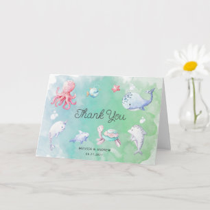 Niedlich unter der Sea Baby Dusche Danke Karte