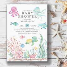 Niedlich unter der Sea Baby Shower Einladung