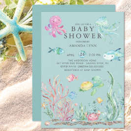 Niedlich unter der Sea Baby Shower Einladung