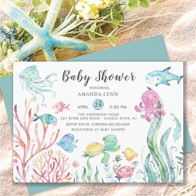 Niedlich unter der Sea Baby Shower Einladung (Von Creator hochgeladen)