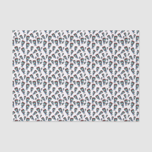 Niedlich Untotes Zombie Muster Creepy Cool Seidenpapier (Vorderseite)