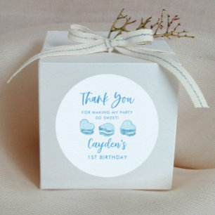 Niedlich Valentine Blue Heart Geburtstagsparty Gef Runder Aufkleber