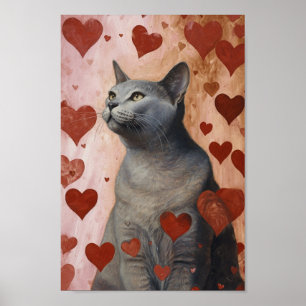 Niedlich Valentine Cat Poster