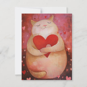 Niedlich Valentine Cat Postkarte