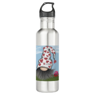 Niedlich Valentine Gnome Edelstahlflasche