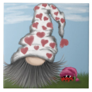 Niedlich Valentine Gnome Fliese