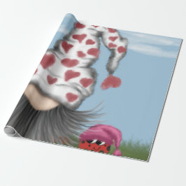 Niedlich Valentine Gnome Geschenkpapier