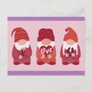 Niedlich Valentine Gnomes I Liebe You Art Postkarte