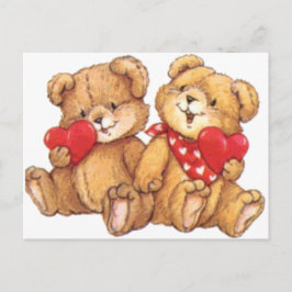 Niedlich Valentine Teddy Bear Couple Feiertagspostkarte