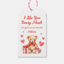 Niedlich Valentine Teddy mit Red Hearts Klassenzim Geschenkanhänger