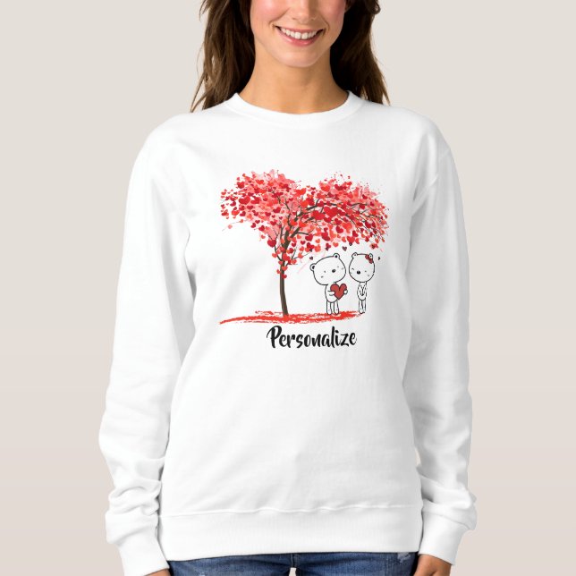 Niedlich Valentine Wasserfarbe Künstlerisch Persön Sweatshirt (Vorderseite)