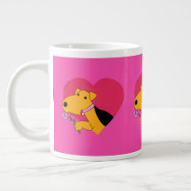 Niedlich Valentines Airedale Terrier Hund mit Rose