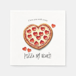 Niedlich Valentins Pizza-Party Napkins Serviette