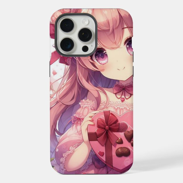 Niedlich Valentinstag-Anime iPhone Hülle (Rückseite)