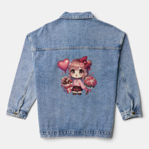 Niedlich Valentinstag-Anime Jeansjacke