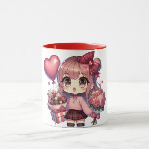 Niedlich Valentinstag-Anime Tasse