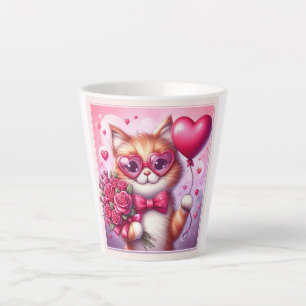 Niedlich Valentinstag Katze/Kätzchen Milchtasse