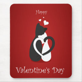Niedlich Valentinstag Katzen Liebe Mousepad