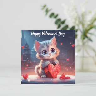 Niedlich Valentinstag Kitten Feiertagskarte