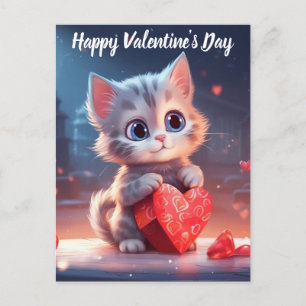 Niedlich Valentinstag Kitten Feiertagspostkarte
