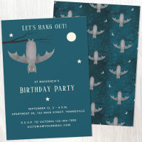 Niedlich Vampire Bat Geburtstag Einladung