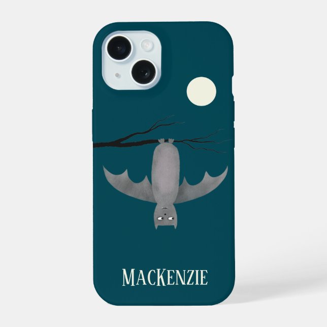 Niedlich Vampire Bat Personalisiert iPhone 15 Hülle (Rückseite)