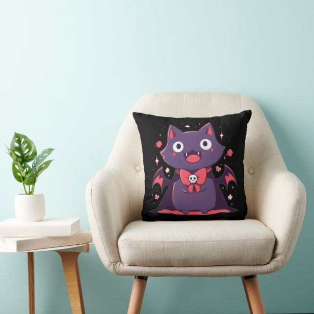 Niedlich Vampire Cat Kissen (Stuhl )