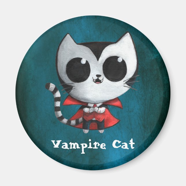 Niedlich Vampire Cat Magnet (Vorne)