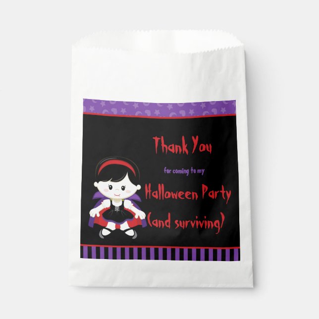 Niedlich Vampire Girl Halloween-Party Geschenktütchen (Vorderseite)