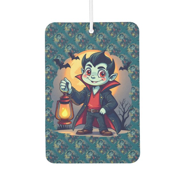 Niedlich Vampire mit Lantern Kawaii Halloween Autolufterfrischer (Vorderseite)
