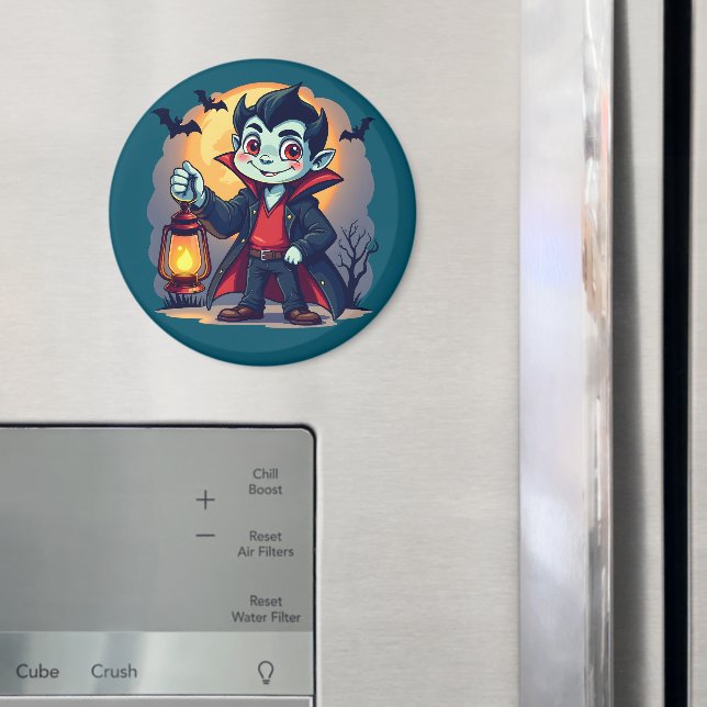 Niedlich Vampire mit Lantern Kawaii Halloween Magnet (In Situ (Kühlschrank))