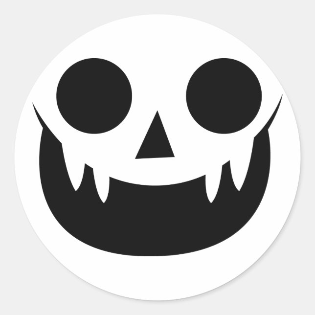 Niedlich Vampire Pumpkin-Gesichtsticker Runder Aufkleber (Vorderseite)
