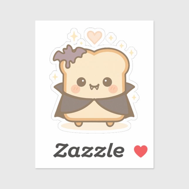 Niedlich Vampire Toast Aufkleber (Blatt)